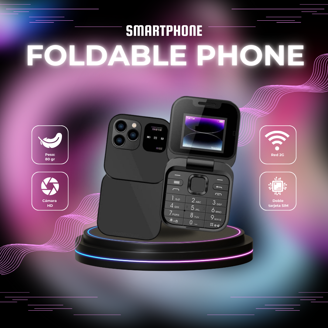 Mini móvil compacto plegable con cámara HD